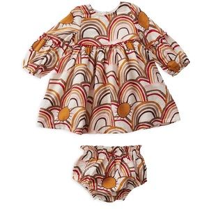 Pink Chicken Girls' Cecilia Cotton Dress Set , size 12-18 months